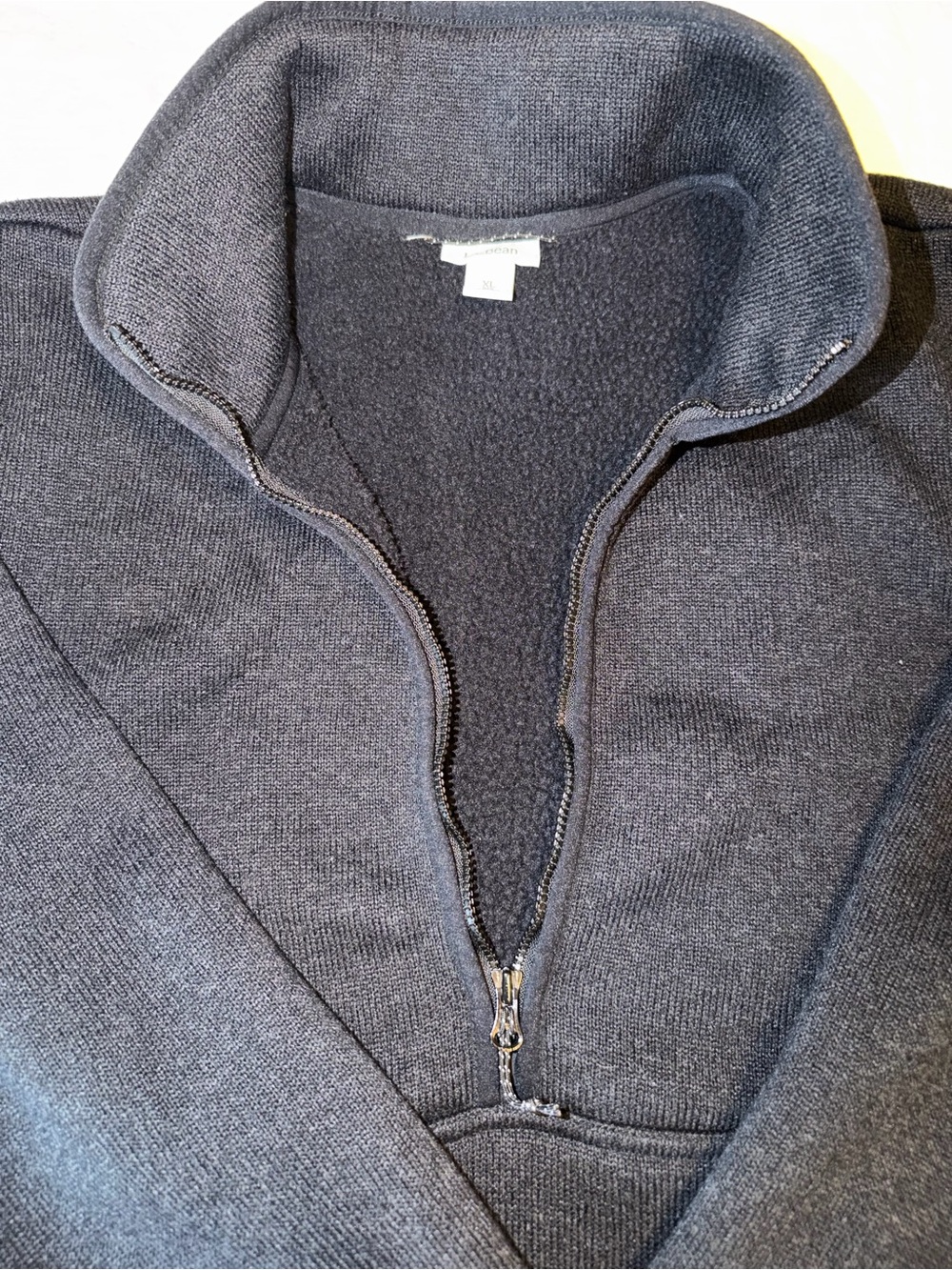 L.L. Bean Women's Half-Zip Sweater in Dark Gray